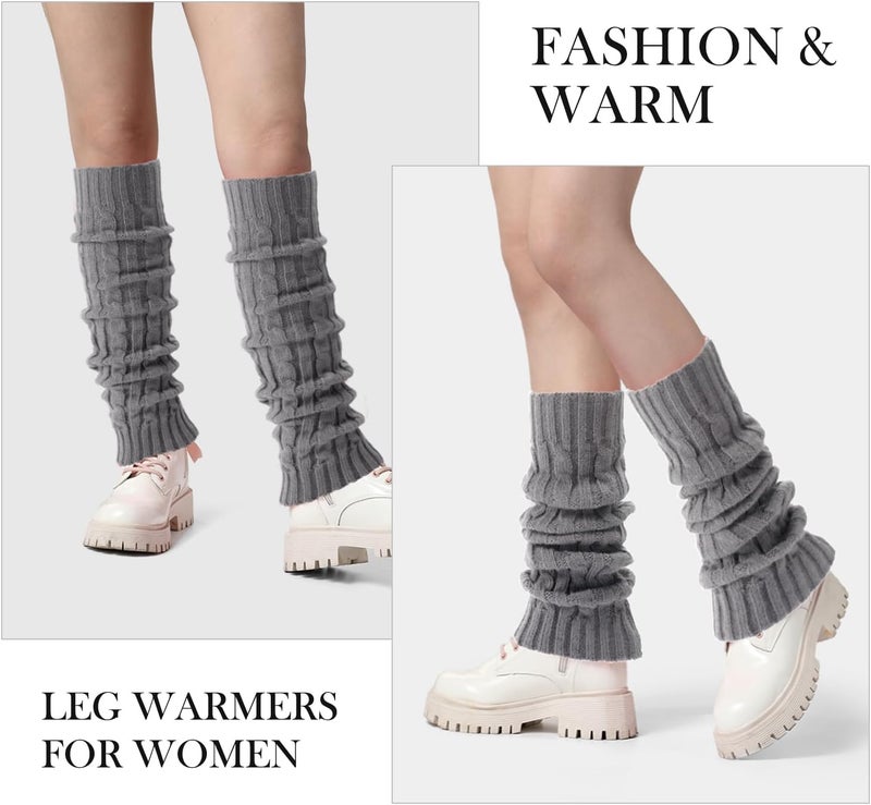 Pleneal Leg Warmers for Women - 1/2/3 Pairs Fashion Cable Knit Warm Leg Warmers 80s Accessories for Party Sports Yoga - Image 4